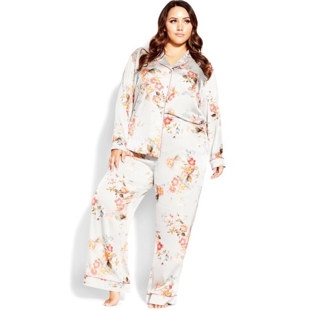 Plus size City Chic PJs The Avenue Cora Satin Pajama Pant NWT